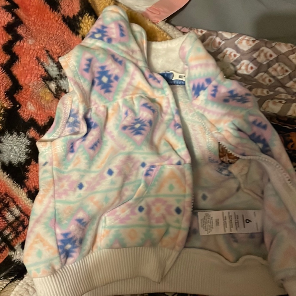 6-9 month bundle two vest 6 months, snowflake pants 6 months, music pajamas 6-9